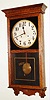 Gilbert Clock Co., Winsted, Conn., "Washington" box regulator wall clock, 8 day, time and strike, spring driven movement in oak case with painted metal dial, c1913