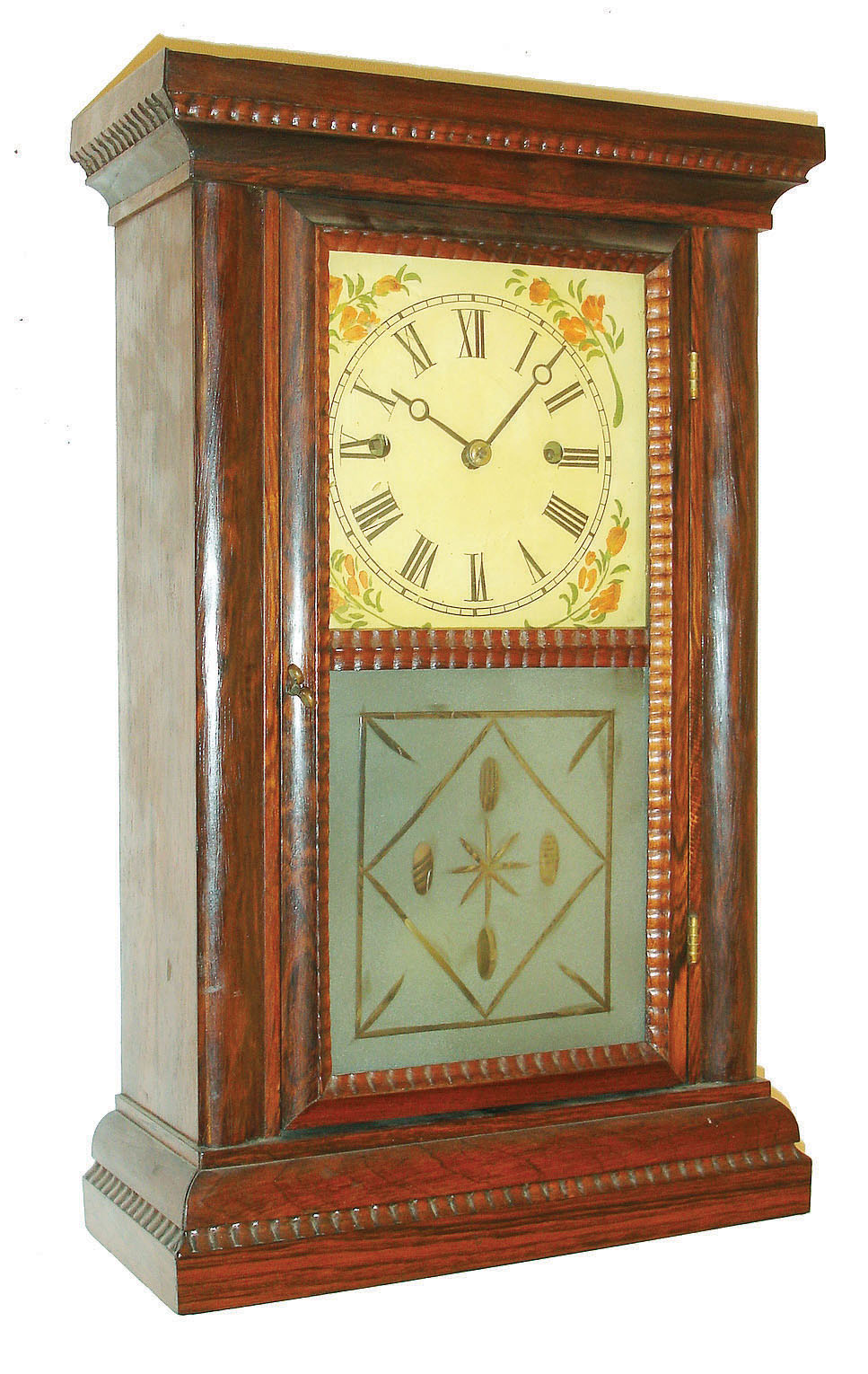 Forestville Manufacturing Co., (J.C. Brown), Forestville, Conn., 8 day, time and strike spring fusee movement ripple shelf clock, c1850 — Antique Clocks Price Guide