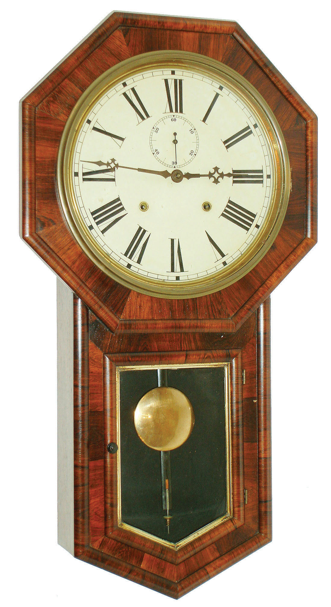 Welch, Spring & Co., Forestville, Conn., "Verdi", 8 day, time and strike rosewood wall clock, c1889 — Antique Clocks Price Guide