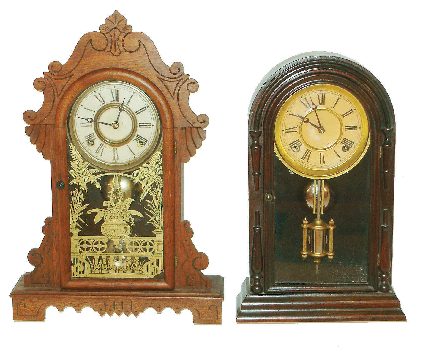 Clocks- 2 (Two): an Atkins "Centennial" and an E.N. Welch "Theo", last quarter 19th century — Antique Clocks Price Guide