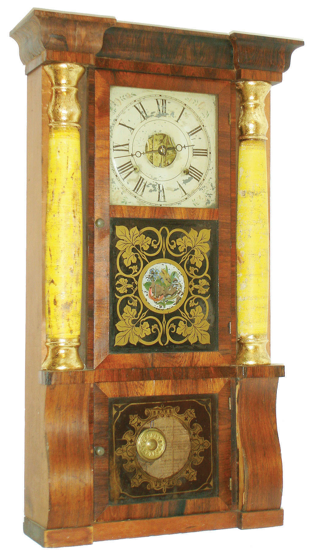 Seth Thomas, Thomaston, Conn., 8 day, time and strike column & cornice shelf clock.  c.1870 — Antique Clocks Price Guide