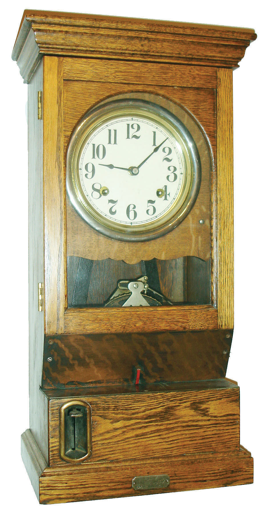 Dey Time Register, Syracuse, New York, oak 8 day punch clock, c1920 — Antique Clocks Price Guide