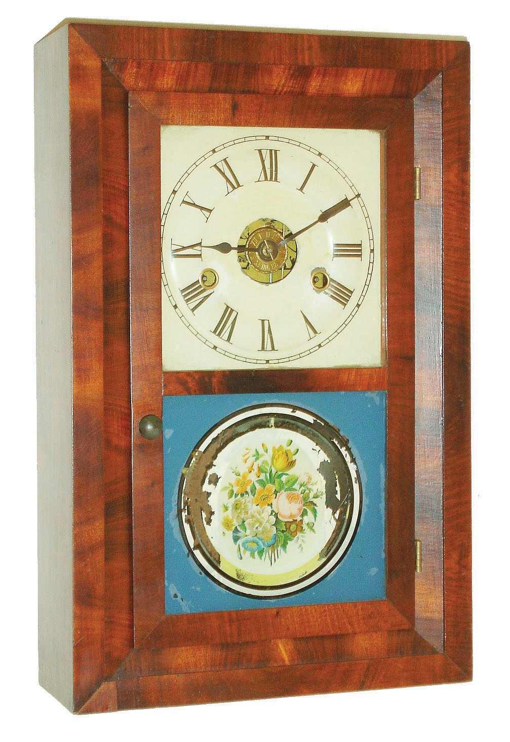 Seth Thomas Clock Co., Thomaston, Conn., 30 hour time, strike and alarm miniature bevel front mantel clock, called the "Kitchen", c1870 — Antique Clocks Price Guide