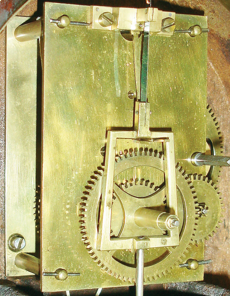 Tifft style 8 day, weight brass movement patent or banjo clock or timepiece, c1850 — Antique Clocks Price Guide