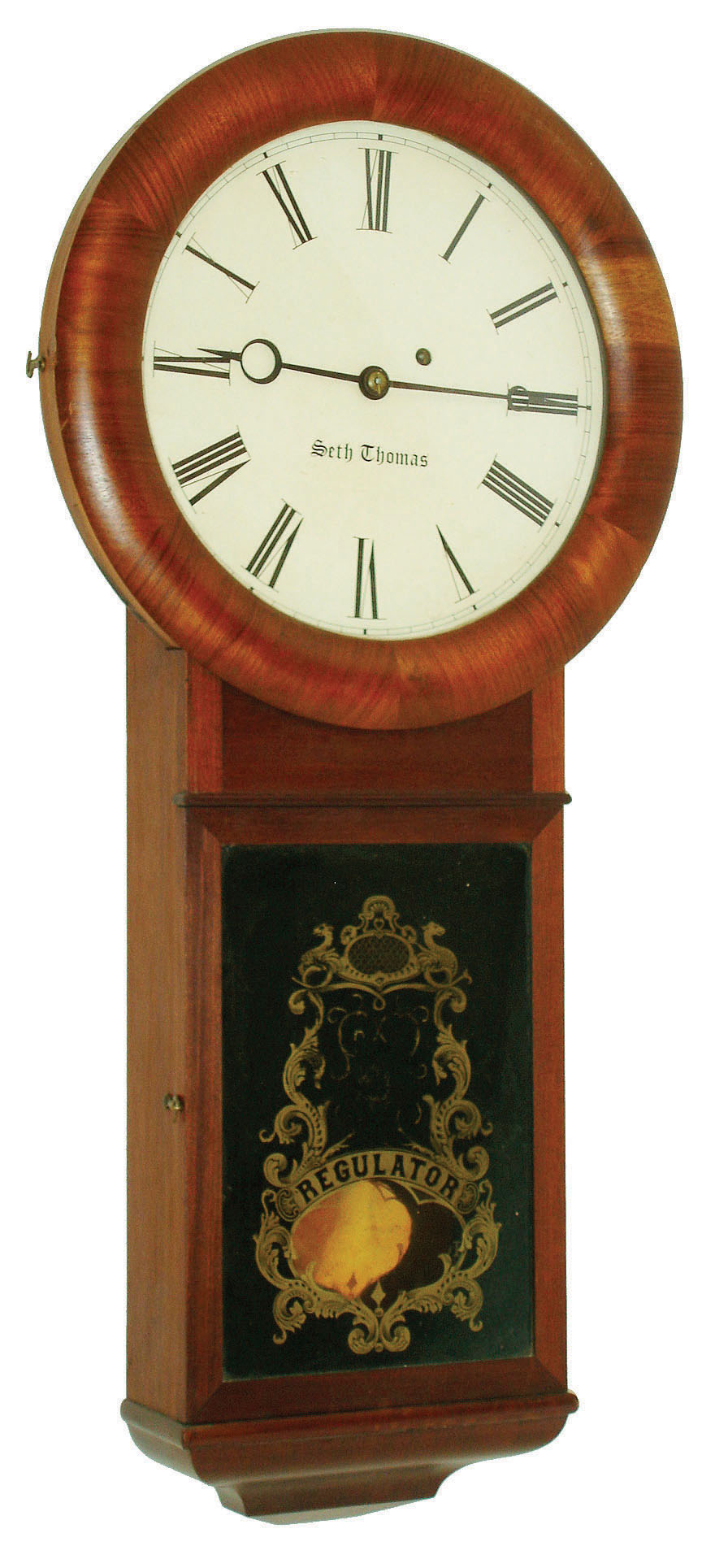 Seth Thomas Clock Co., Thomaston, Conn., "Regulator No. 2", 8 day weight wall regulator.  c.1868 — Antique Clocks Price Guide