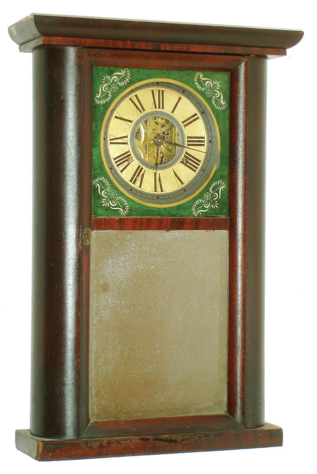 C. & N. Jerome, Bristol, Conn., 30 hour, time and strike round side shelf clock, c1839 — Antique Clocks Price Guide