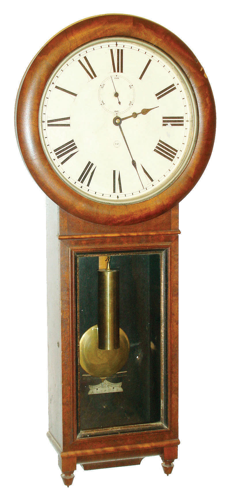 Seth Thomas Clock Co., Thomaston, Conn., "Regulator No. 1" 8 day, weight brass movement wall clock or timepiece, c1885 — Antique Clocks Price Guide