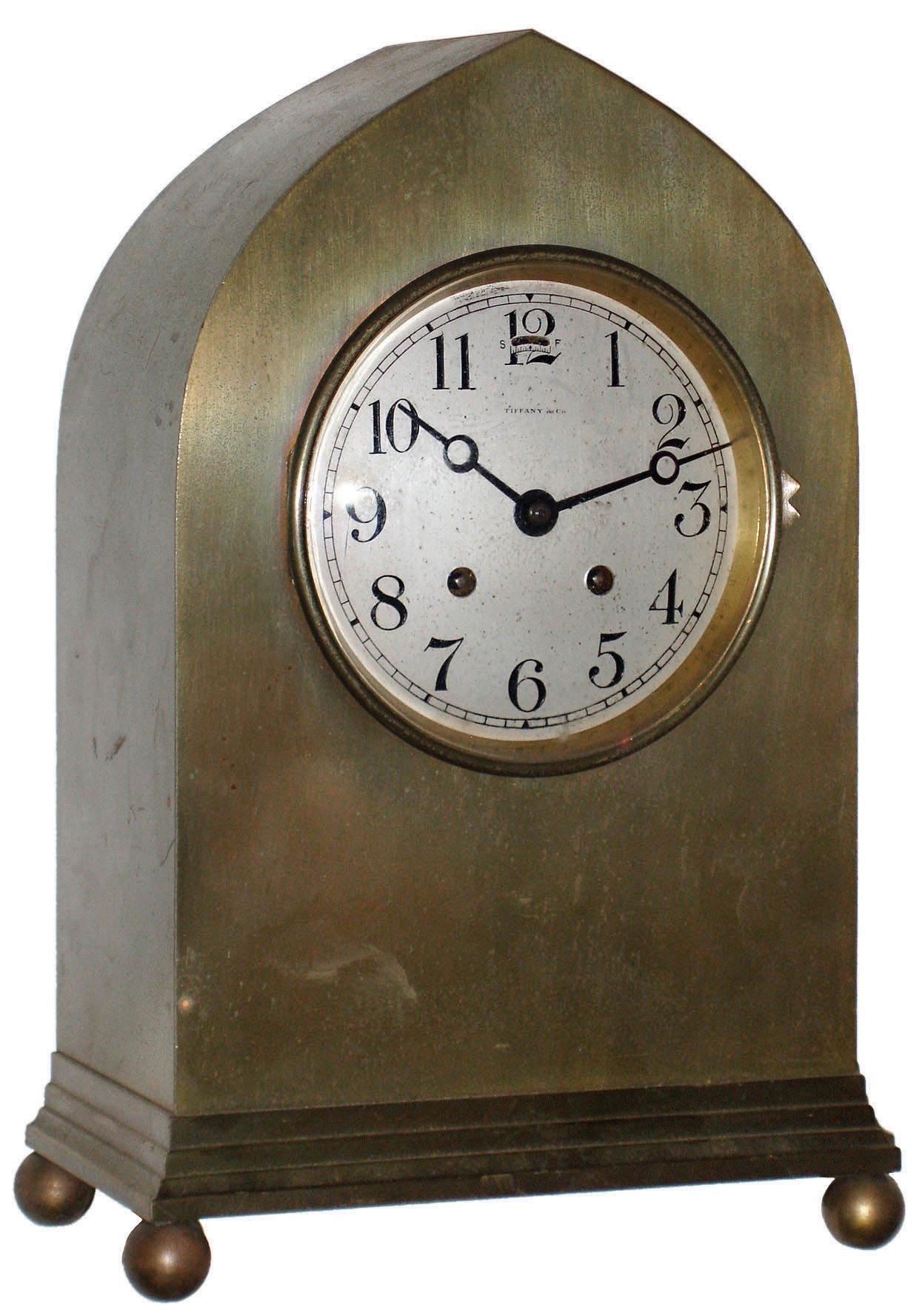 Chelsea Clock Co., Boston, Mass., for Tiffany, "Gothic" cast bass 8 day time and house strike mantel clock, 1908 — Antique Clocks Price Guide