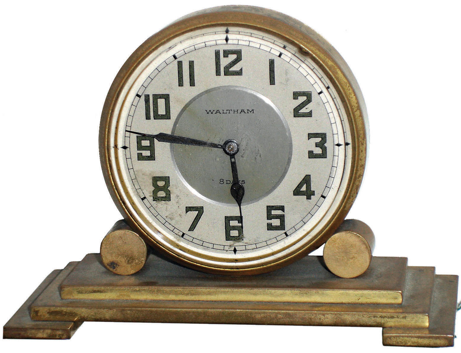 Waltham brass 8 day double-side partner's timepiece, 1933 — Antique Clocks Price Guide