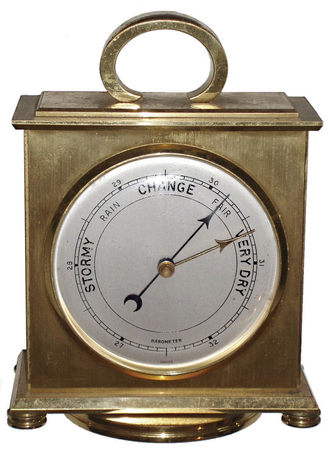 Tiffany & Co. Swiss brass rotating double side 8 day clock and barometer, c1980 — Antique Clocks Price Guide