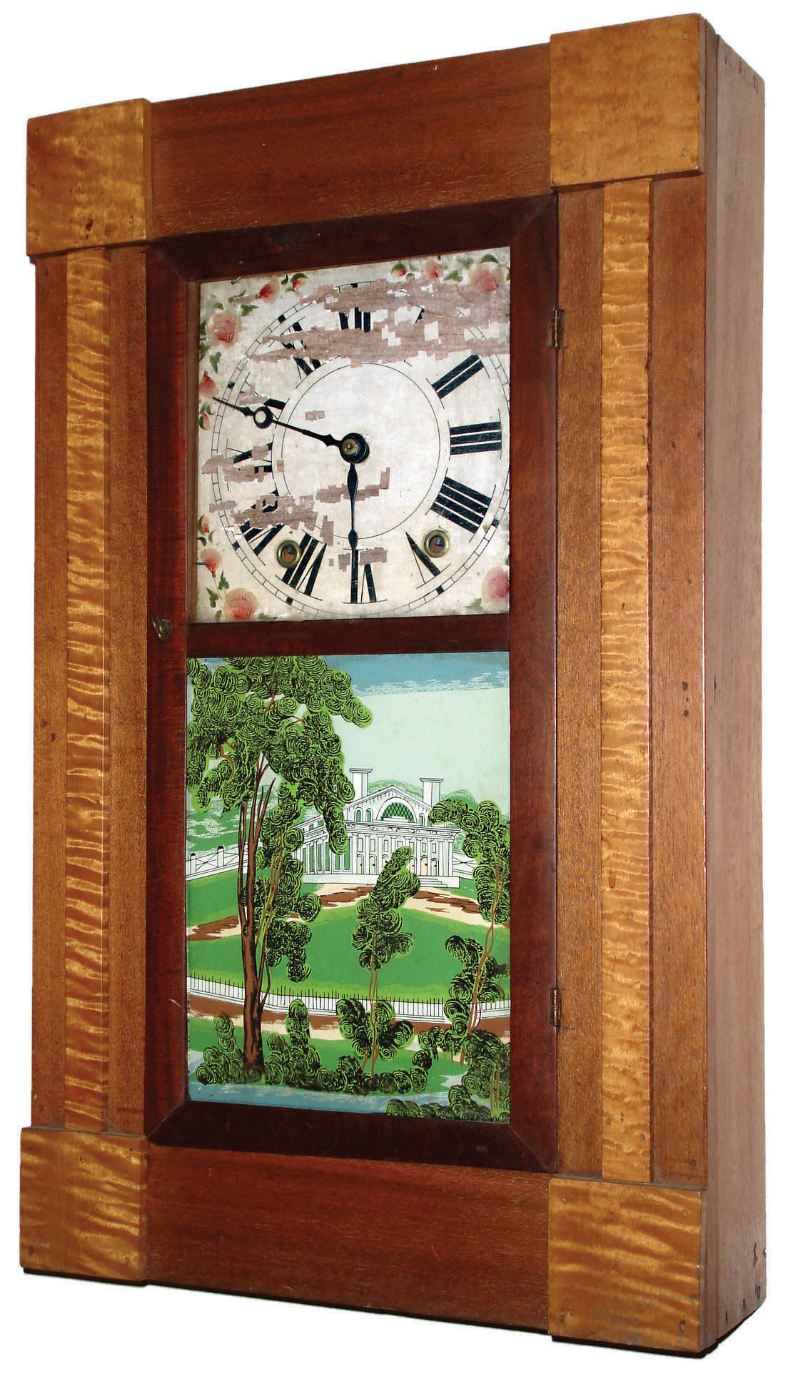 Clocks- 4 (Four) Connecticut mahogany time and strike mantel clocks:  E. Downs 30 hour wooden works; Seth Thomas 8 day spring-wound pillar & scroll; Seth Thomas 8 day inlaid lancet case; Ansonia 8 day drumhead; Downs c.1840. Seth Thomas pillar & scroll & others c.1920 — Antique Clocks Price Guide