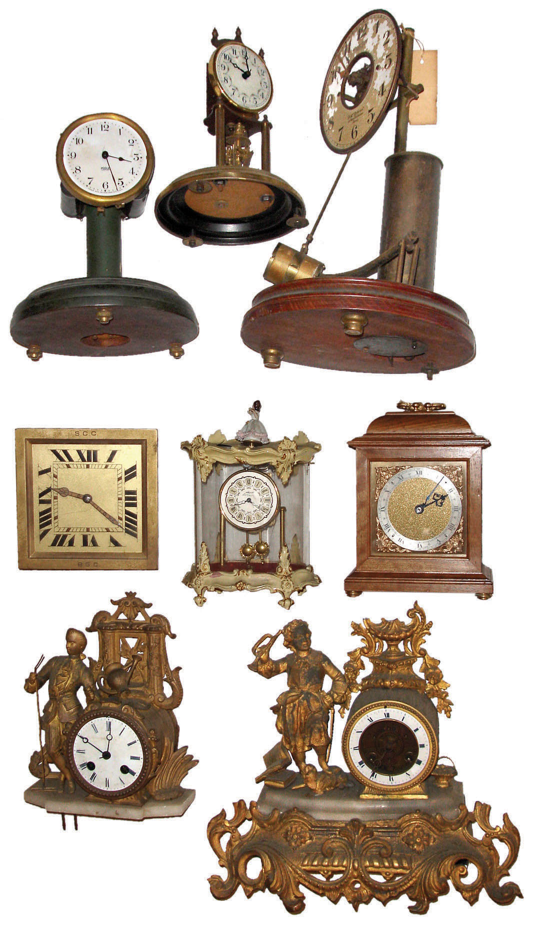Clocks- 8 (Eight) small mantel clocks, 19th & 20th centuries — Antique Clocks Price Guide
