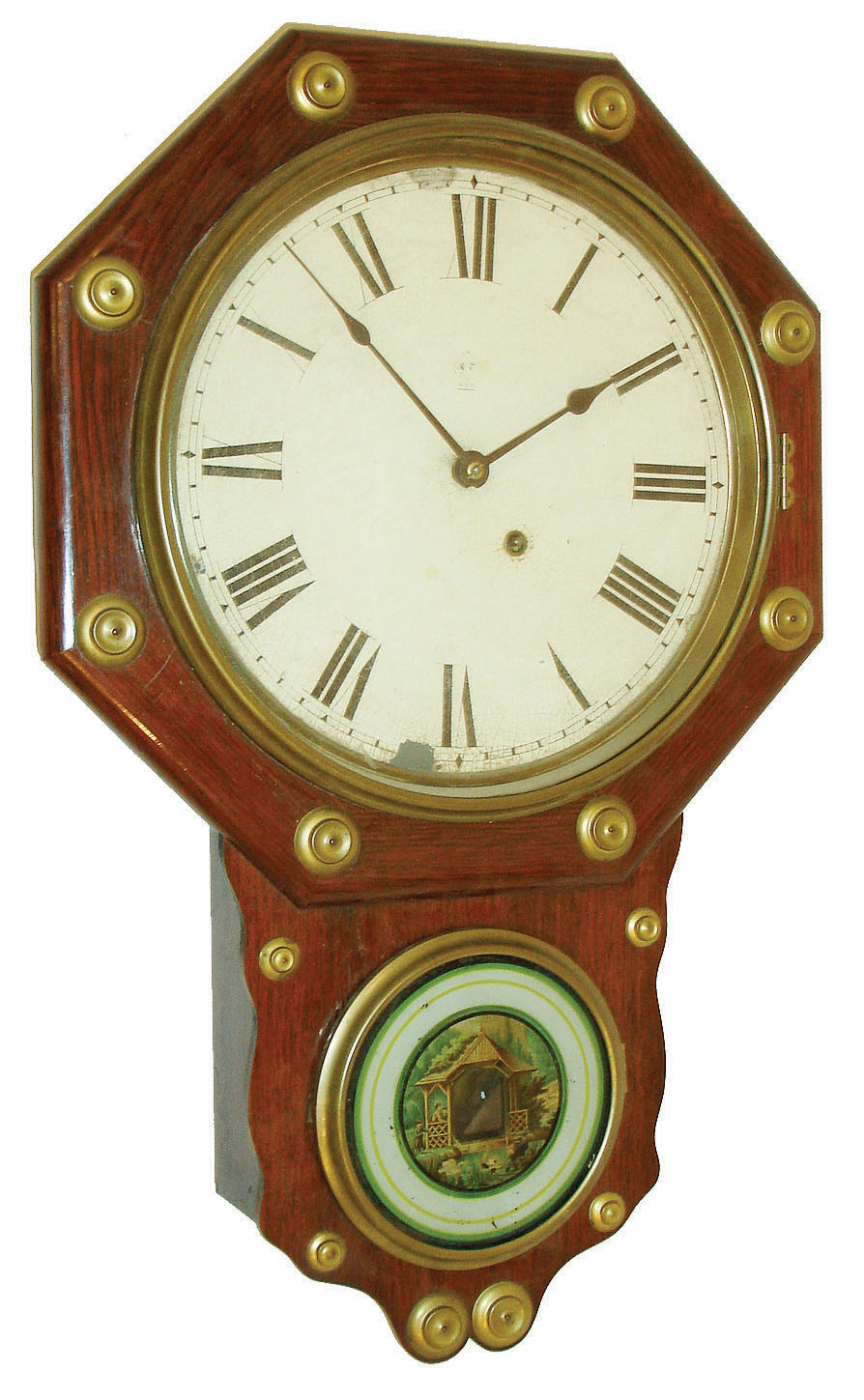 Seth Thomas Clock Co., Thomaston, Conn., "Office No. 2", 8 day, spring brass movement wall clock or timepiece, c1880 — Antique Clocks Price Guide