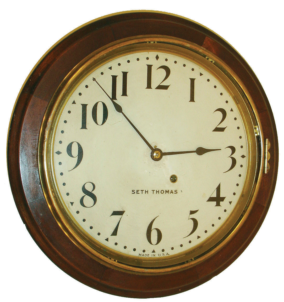 Seth Thomas Clock Co., Thomaston, Conn., "Chatham", 8 day, spring brass movement gallery clock or timepiece, c1917 — Antique Clocks Price Guide