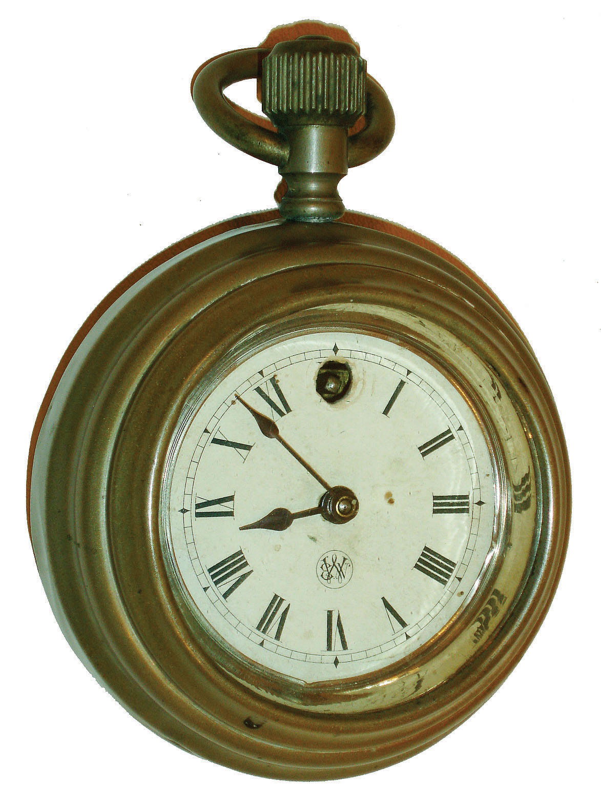 E. N. Welch Mfg. Co., Forestville, Conn., 30 hour, "Stem Winder Clock", spring brass lever movement novelty timepiece in the form of a watch, c1885 — Antique Clocks Price Guide