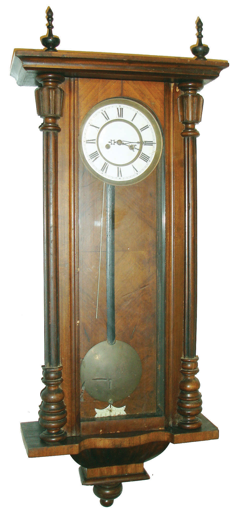 Clocks- 3 (Three) walnut 8 day time and strike weight driven German Vienna regulators, c1890 — Antique Clocks Price Guide