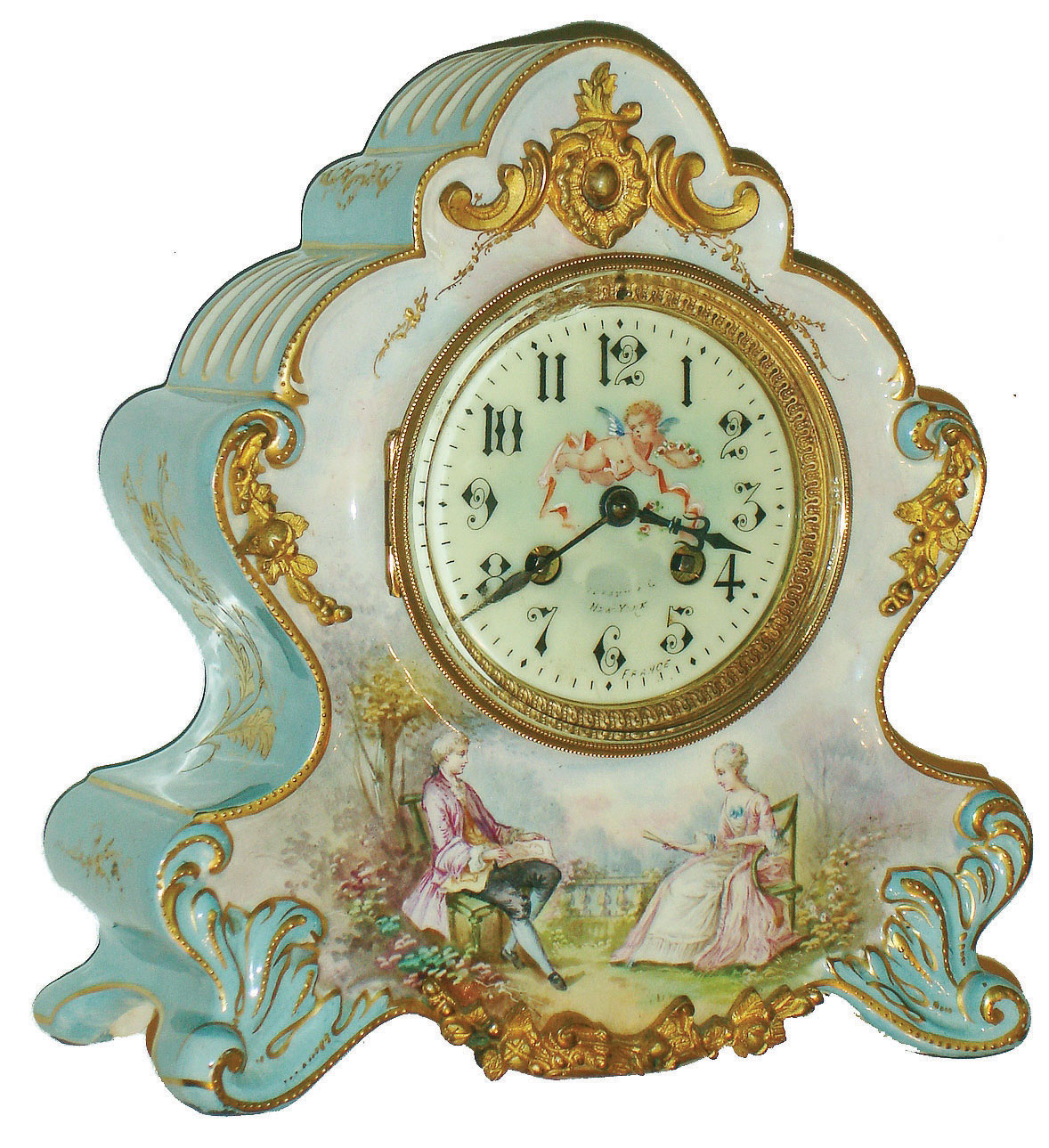 Tiffany & Co., New York, French porcelain 8 day time and strike mantel clock, c1900 — Antique Clocks Price Guide