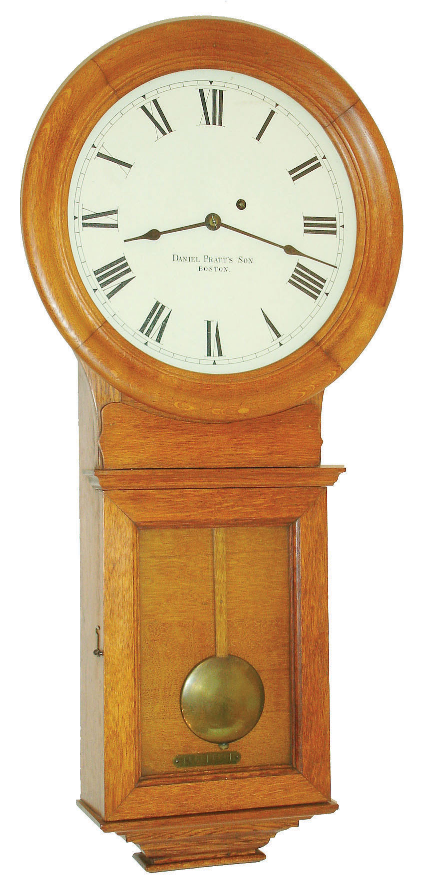Little & Eastman / Boston Clock Co, Boston, for retailer Daniel Pratt's Sons, 8-day weight driven timepiece, c1895 — Antique Clocks Price Guide