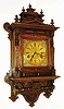 German, Lenzkirch extra large dark oak cartel or Gutsherrenuhr 14 day, gong strike, with fancy square brass dial, serial #88790,  c1865