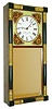 E. Howard & Co., Boston, Mass., reproduction NH mirror wall clock, 8 days, time only, weight driven movement signed in a mahogany case with typical NH turned half columns gilded and ebonized and reverse painted top glass and lower mirror tablets, painted metal dial, dated 1990