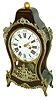 Switzerland, Neuchatel bracket clock, stained wooden case with cast brass ornament in the rococo style, top with gilt finial, glazed brass door with C scrolls and foliate ornament, Roman numeral, white enamel dial with Arabic outer 5 minute markers, brass 8 day time and strike movement, verge escapement and silk thread pendulum, striking on a bell, c1770