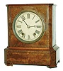 German made for the English market, well figured walnut 8 day time and strike mantel clock, c1870