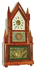 Birge & Fuller, Bristol, Conn., 8 day, time and strike wagon spring steeple on frame or double steeple shelf clock, c1845