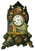 American Clock Co., New York, 30 hour, time and strike decorated iron front shelf clock, c1870