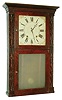 William Beach, Hartford, Conn., 30 hour, time and strike weight wood movement carved columns and cornice top shelf clock.  c.1834