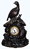 German Black Forest carved wood figural shelf clock with French time-only movement, c1880