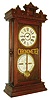 Ithaca Calendar Clock Co., Ithaca, New York, "Chronometer" shelf clock, 8 days, time, strike and perpetual calendar, spring driven movement in a walnut case with papered dial and "CHRONOMETER" gold leafed on glass, c1885
