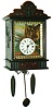 German Black Forest, PHS,  "Augenwender" moving eyes and cuckoo two weight 30-hour painted wood wall clock, c1850