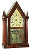 Brewster and Ingrahams, Bristol, Conn., 8 day, time and strike four column sharp gothic or steeple clock, c1850