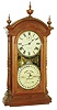Southern Calendar Clock Co., St. Louis, MO,  "Fashion No. 3" 8 day, time and strike double dial calendar shelf clock, c1880