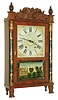 Mitchell and Atkins, Bristol, Conn., 30 hour time and strike weight wood movement half column and carved splat shelf clock.  c.1831.