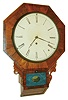 Chauncey Jerome, New Haven, Conn.,  8 day, rosewood veneer octagon wall timepiece, c1850