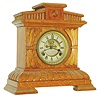 Waterbury Clock Co., Waterbury, Conn.,  "Taylor", 8 day, time and strike oak mantel clock with open escapement, c1893