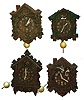 Clocks- 4 (Four) Lux and Keebler, Waterbury, Conn., 30-hour novelty timepieces, c1937