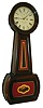 E. Howard & Co., Boston, Mass., "No. 1 Regulator" banjo wall clock, 8 days, time only, weight driven reproduction Howard No. 1 movement by David Lindow in a rosewood grained case with painted metal dial and reverse painted tablets, c1880