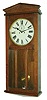 Waterbury Clock Co., Waterbury, Conn., "Regulator No. 82" oak 8 day 2 weight time only wall clock, c1914