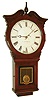 Boston Clock Co., Boston, Mass., wall regulator with long drop, 8 days, time only, weight driven movement in mahogany case with painted metal dial and reverse painted lower tablet, serial #205, c1890