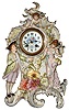 Tiffany and Company mantel clock, German porcelain case with French 8 day time and strike movement, c1900