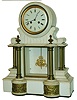 French white marble and cast brass 8 day time and strike mantel clock, c1870