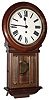 Badische Uhrenfabrik, Germany, walnut time only wall clock, c1900