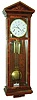 Kieninger, Germany, mahogany 8 day weight driven time and spring wound Westminster chime reproduction Dachlur 6 glass wall clock, c2000