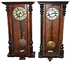 Clocks- 8 (Eight) German wood 8 day wall clocks, late 19th century