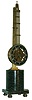 Reproduction unsigned Asian upside-down 8 day swinger in style of Huguenin A Paris, (no base or glass dome),  modern
