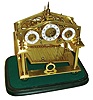 English, Rolling Ball Clock, on older wood base. unsigned, (no glass cover), c1995