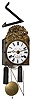 French, Morbier or Comptoise, time and repeating strike 2-wt wall clock with iron bracket, verge/crownwheel escapement, with alarm, signed Laurent Grief, a Moulins, c1840