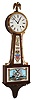 Banjo clock, modern custom-made walnut Seth Thomas reproduction, by Huestis Purdy, Newbury, Mass., with older 41AL  movement, c1882